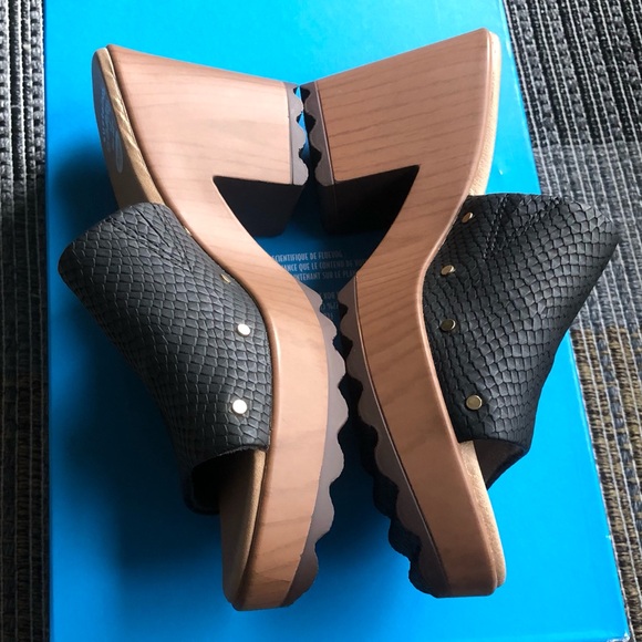 New Dr Scholls Wake Up Sandals platforms slides clogs black tan light shoes 7.5 - Picture 9 of 16